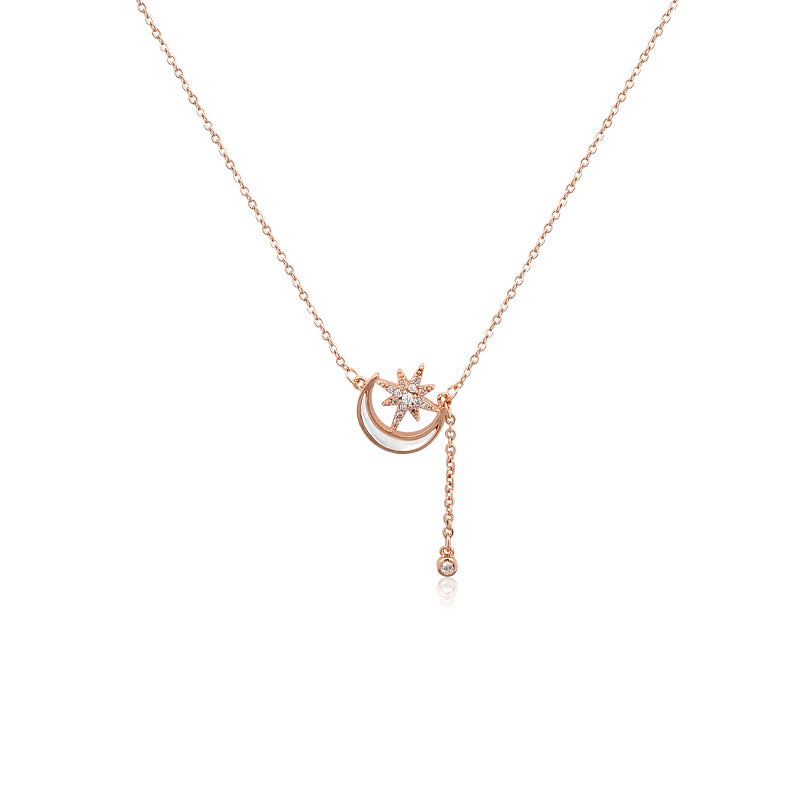 Moon & Star Mother of Pearl Necklace - CHOMEL