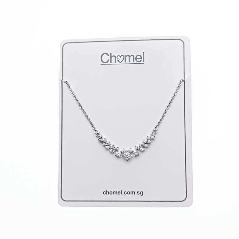 CHOMEL Cubic Zirconia Rhodium Necklace