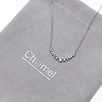 CHOMEL Cubic Zirconia Rhodium Necklace