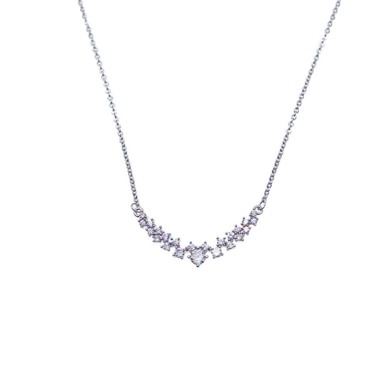 CHOMEL Cubic Zirconia Rhodium Necklace