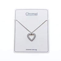 CHOMEL Cubic Zirconia Heart Rhodium Necklace