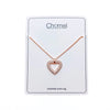 CHOMEL Cubic Zirconia Heart Rosegold Necklace