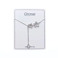 CHOMEL Cubic Zirconia Flower Rhodium Necklace