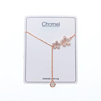 CHOMEL Cubic Zirconia Flower Rosegold Necklace