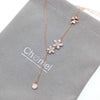 CHOMEL Cubic Zirconia Flower Rosegold Necklace