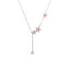 CHOMEL Cubic Zirconia Flower Rosegold Necklace