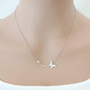 CHOMEL Cubic Zirconia Butterfly Rhodium Necklace