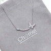 CHOMEL Cubic Zirconia Butterfly Rhodium Necklace