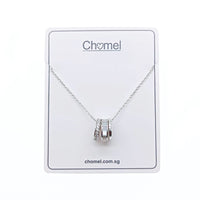 Circle Mother of Pearl & Cubic Zirconia Necklace - CHOMEL