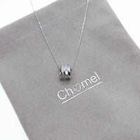 Circle Mother of Pearl & Cubic Zirconia Necklace - CHOMEL