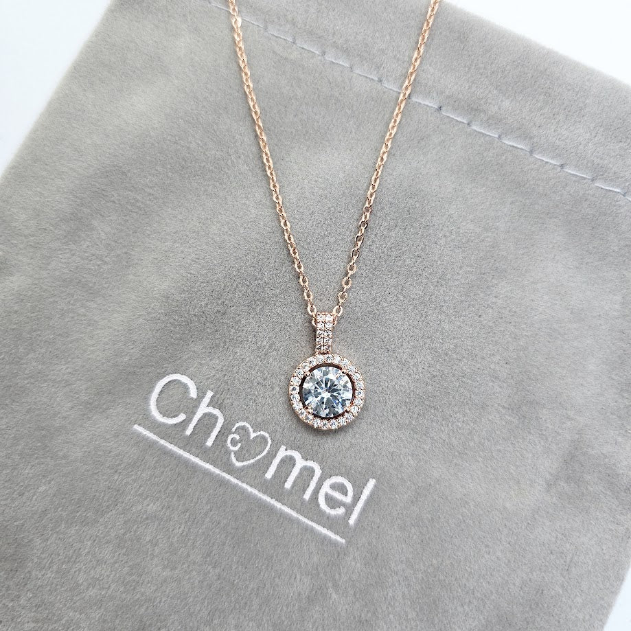 Cubic Zirconia Pendant Necklace - CHOMEL