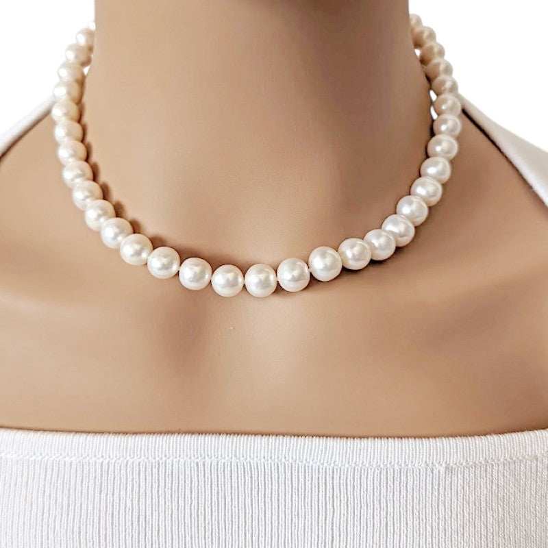 Freshwater Pearl Necklace - Elegant 8-9mm Cultured Pearl Jewelry