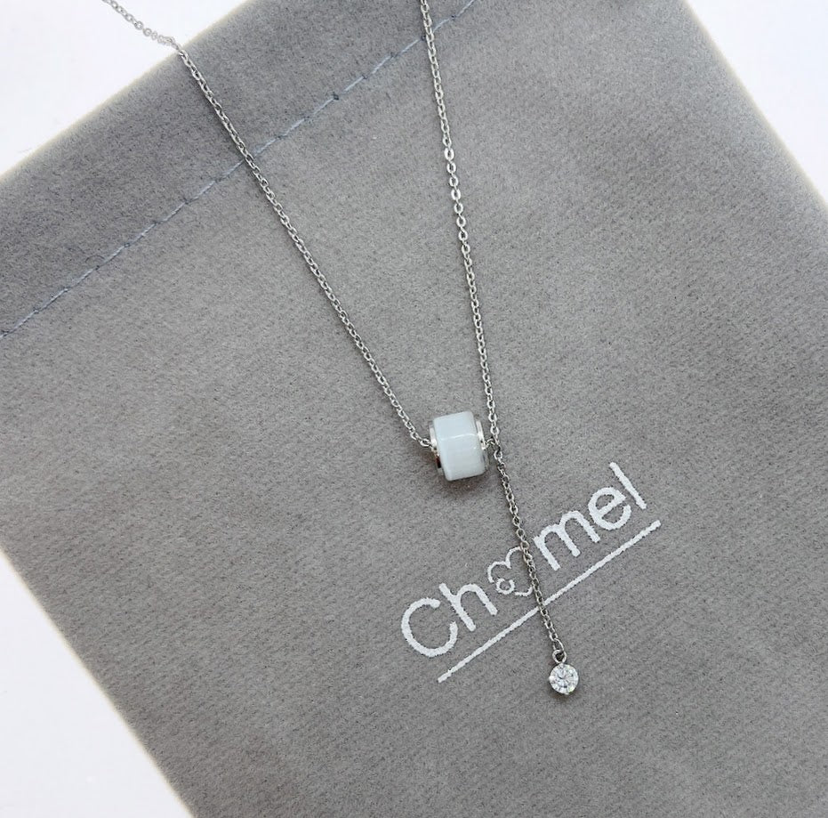 Tunnel Simulated Moonstone Necklace - CHOMEL