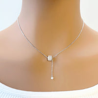 Tunnel Simulated Moonstone Necklace - CHOMEL