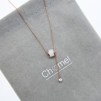 Tunnel Simulated Moonstone Necklace - CHOMEL