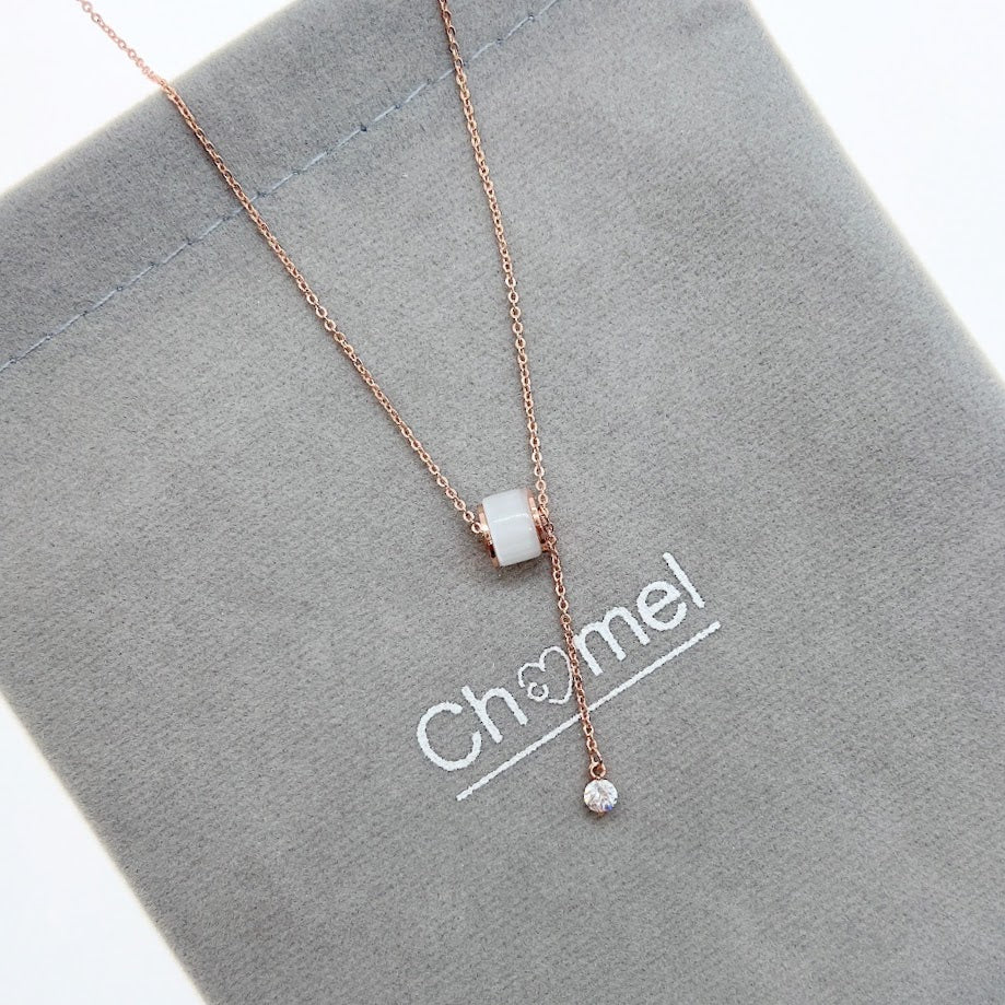 Tunnel Simulated Moonstone Necklace - CHOMEL