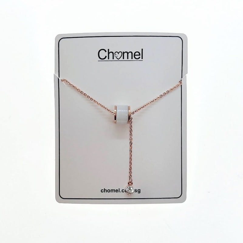 Tunnel Simulated Moonstone Necklace - CHOMEL