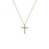 CHOMEL Cubic Zirconia Cross Rosegold Necklace.