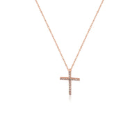 CHOMEL Cubic Zirconia Cross Rosegold Necklace.