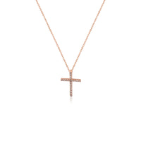 CHOMEL Cubic Zirconia Cross Rosegold Necklace.