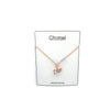CHOMEL Cubic Zirconia Heart and Gingko Leaf Rosegold Necklace.