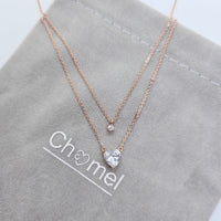 Heart Cubic Zirconia Necklace - CHOMEL