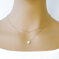 Heart Cubic Zirconia Necklace - CHOMEL