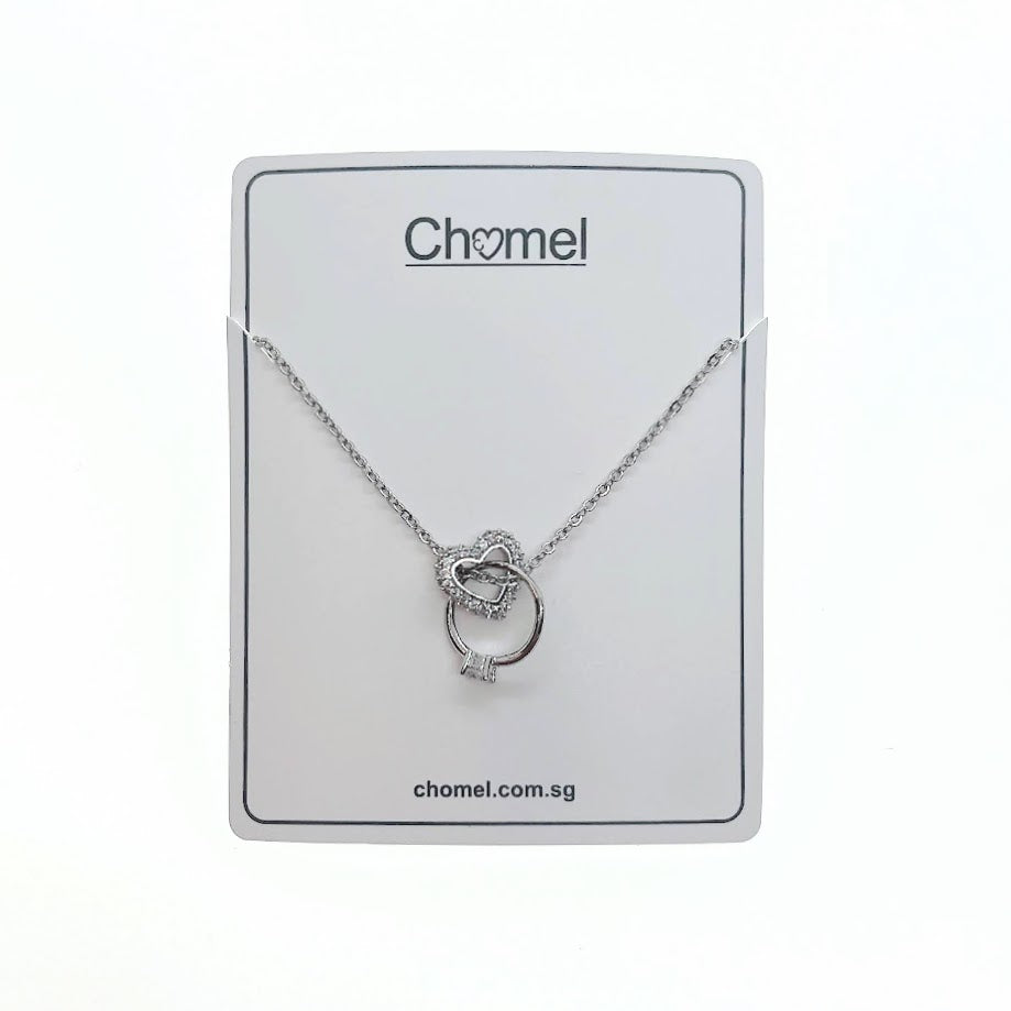 Interlocking Heart & Ring Necklace - CHOMEL