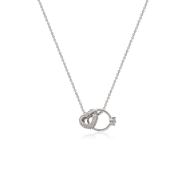 Interlocking Heart & Ring Necklace - CHOMEL