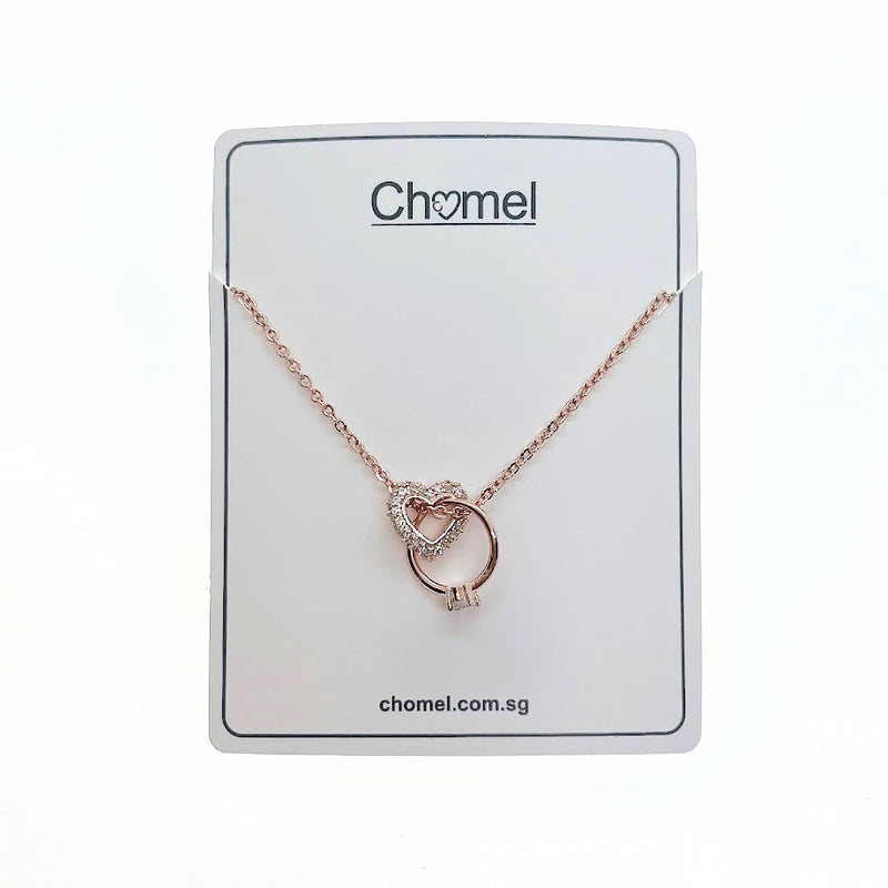 Interlocking Heart & Ring Necklace - CHOMEL