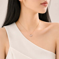 Heart Cubic Zirconia Necklace with rosegold plated chain and sparkling heart-shaped pendant