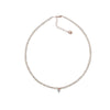 Freshwater Pearl Choker with Cubic Zirconia Heart Pendant - CHOMEL