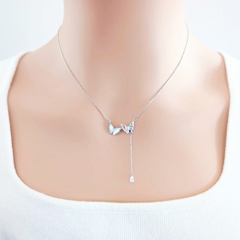 Butterfly Cubic Zirconia Necklace - CHOMEL