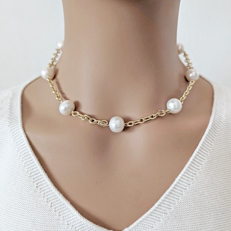 Freshwater Pearl Chain Necklace - CHOMEL