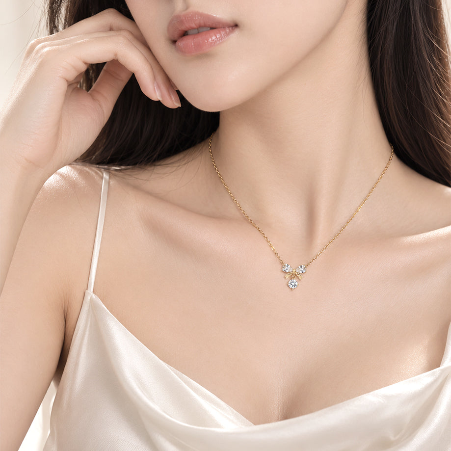 Ribbon Cubic Zirconia Necklace