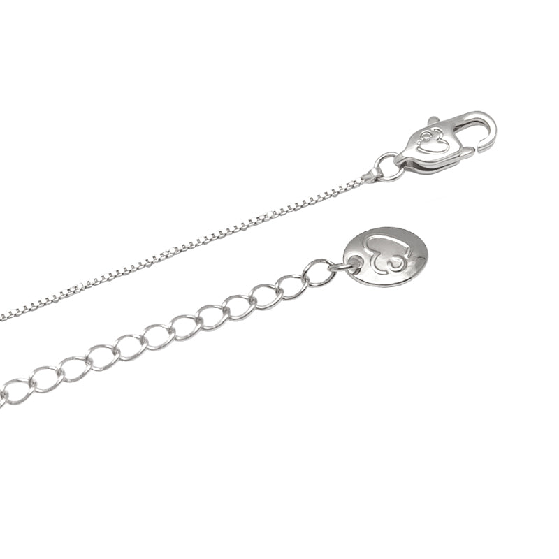 Lock & Key Cubic Zirconia Necklace with rhodium plated pendant and adjustable chain