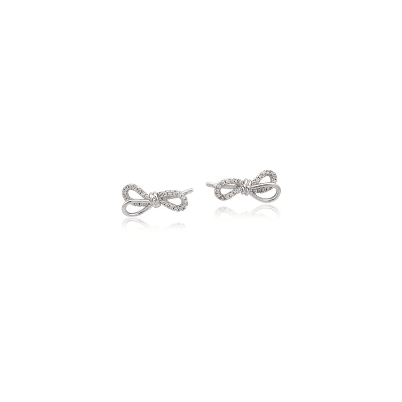 Ribbon Cubic Zirconia Earring - CHOMEL