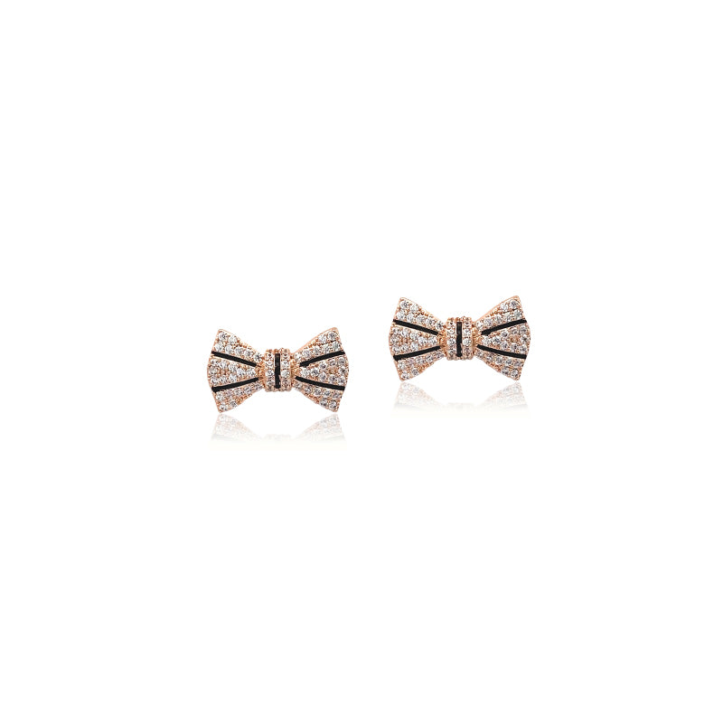 Ribbon Cubic Zirconia Earrings - CHOMEL