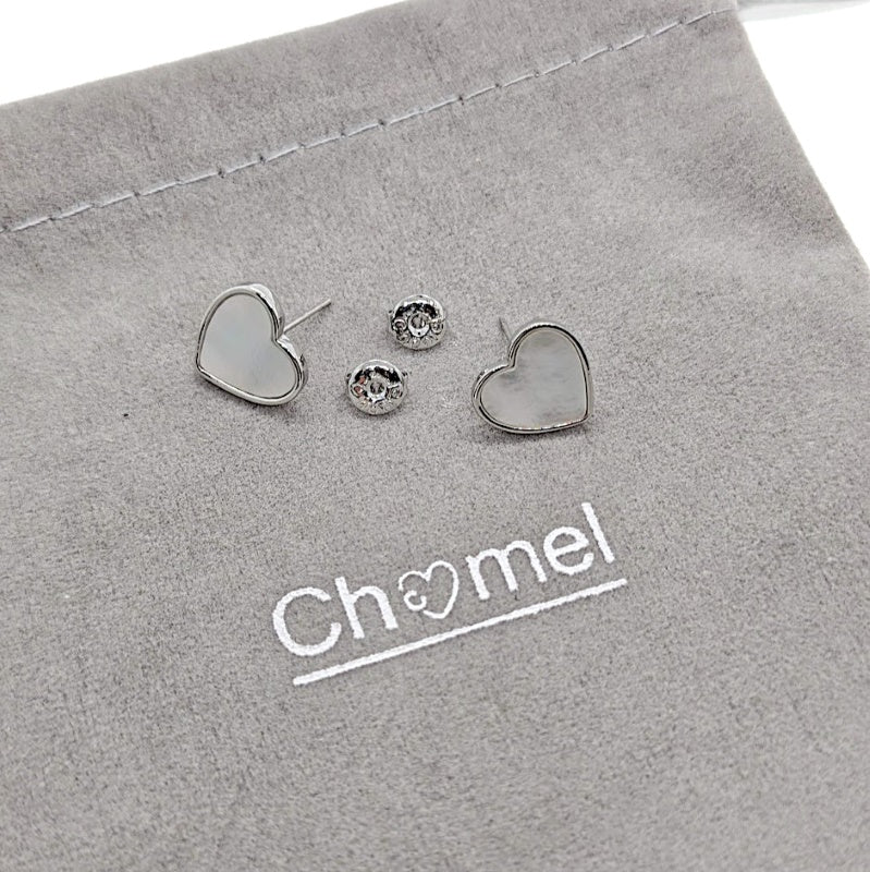 Heart Mother of Pearl Earrings - CHOMEL