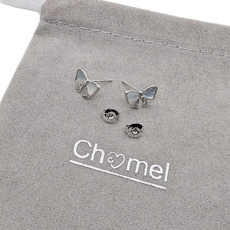 Mother of Pearl Ribbon Earrings - CHOMEL