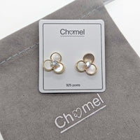 Flower Mother of Pearl Gold Earrings - CHOMEL