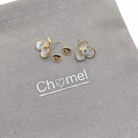 Flower Mother of Pearl Gold Earrings - CHOMEL