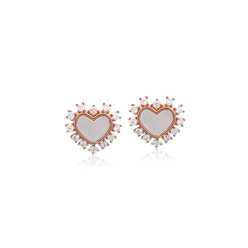 Heart Mother of Pearl Earrings - CHOMEL