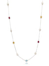 Freshwater Pearl Rhodium Chain Necklace - CHOMEL