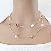 Freshwater Pearl Gold Chain Necklace - CHOMEL