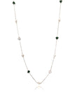 Freshwater Pearl Rhodium Chain Necklace - CHOMEL