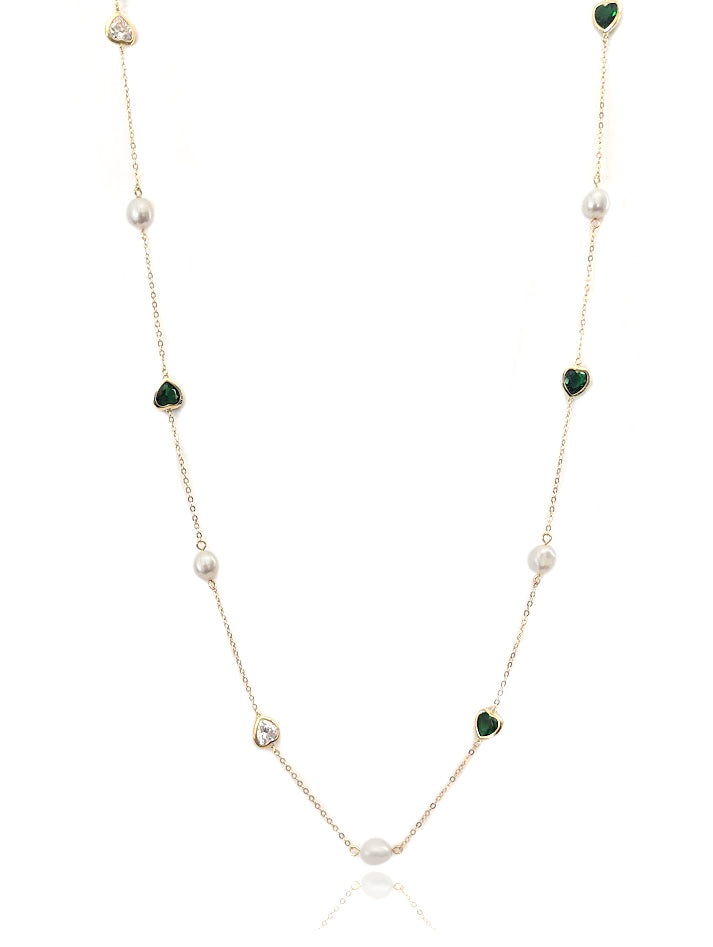 Freshwater Pearl Gold Chain Necklace - CHOMEL