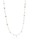 Freshwater Pearl Rhodium Chain Necklace - CHOMEL