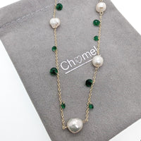 Freshwater Pearl Gold Chain Necklace - CHOMEL