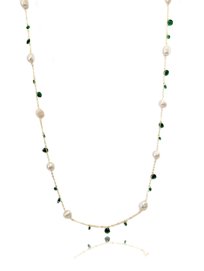 Freshwater Pearl Gold Chain Necklace - CHOMEL